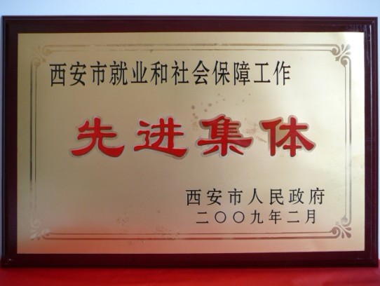2009年2月，被西安市政府評為西安市就業(yè)和社會保障工作先進(jìn)集體